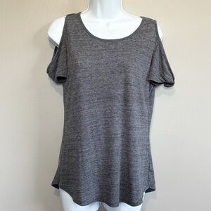Old Navy Cold Shoulder Short Sleeve Top Gray Womens Small